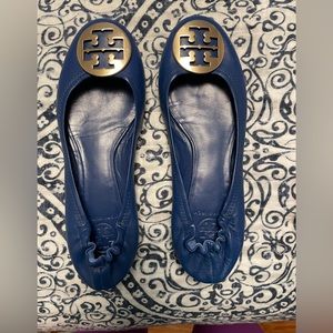 Tory Burch Royal Blue and Gold flats